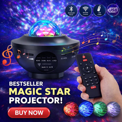 🎉 Projecteur Galaxy RGB 🌈 – Lumière d’Ambiance, Soirées & Chambre