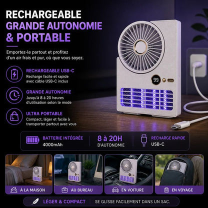 Ventilateur Anti-moustique UV rechargeableb3 en 1 Ultra Puissant
