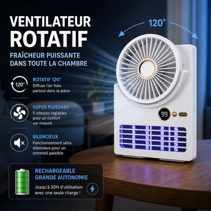 Ventilateur Anti-moustique UV rechargeableb3 en 1 Ultra Puissant