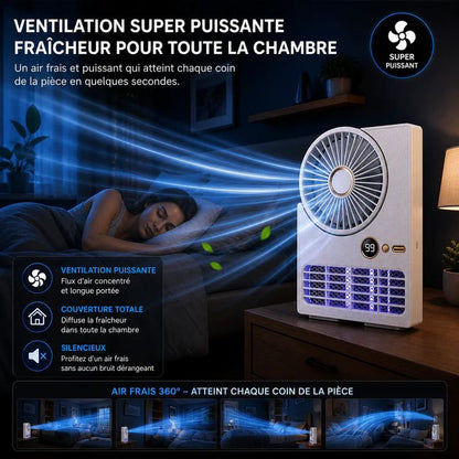 Ventilateur Anti-moustique UV rechargeableb3 en 1 Ultra Puissant