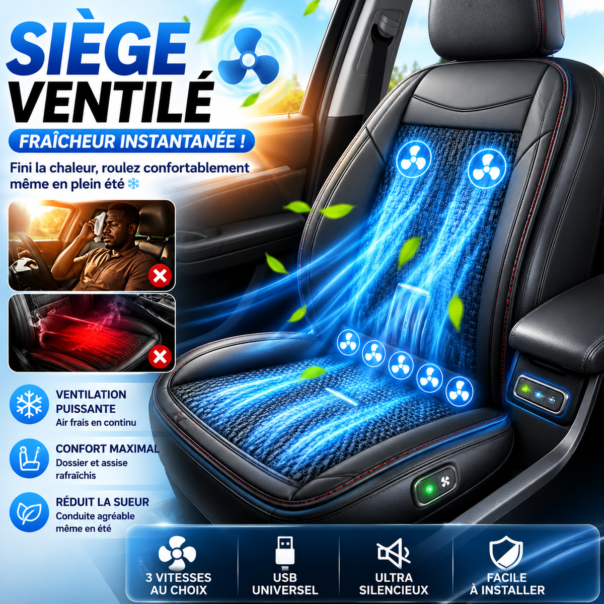 Le Coussin Ventilé Qui Transforme Chaque Trajet en Moment de Fraîcheur