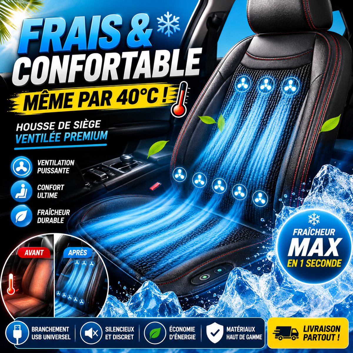 Le Coussin Ventilé Qui Transforme Chaque Trajet en Moment de Fraîcheur