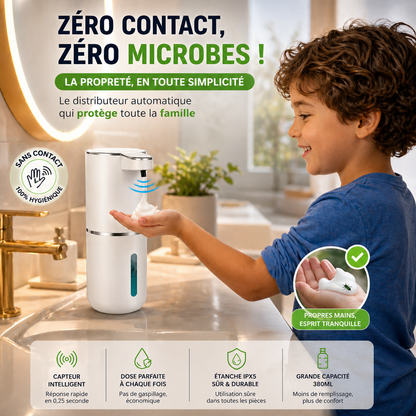 Stop aux microbes 🦠 ! Distributeur de savon automatique sans contact – Hygiène parfaite en 1 seconde”