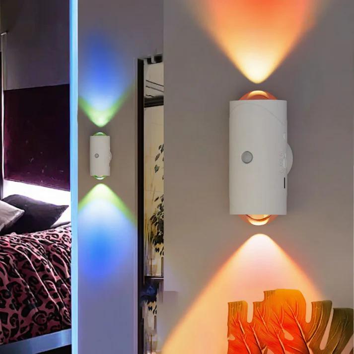 Lampe Murale Intelligente RGB – Détection de Mouvement, 16 Couleurs & Installation Magnétique