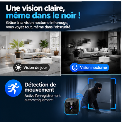 Mini Caméra HD 1080p  Wi-Fi Sans Fil de Sécurité à Boucle Magnétique