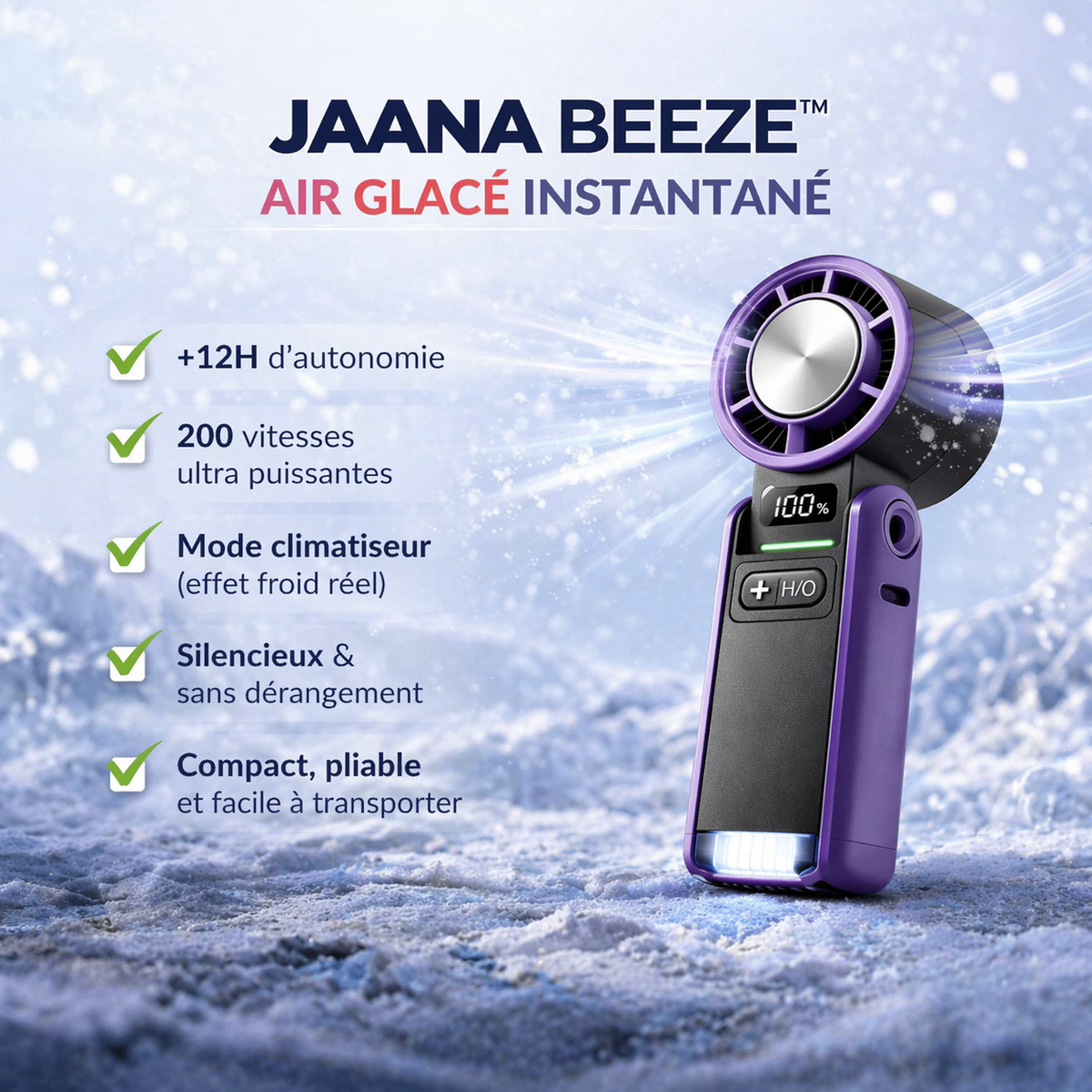 💥 MINI CLIM PRO™ – Le Climatiseur Portable 200 Vitesses avec Refroidissement Glacé et lampe torche intègre ❄️ ❄️💨