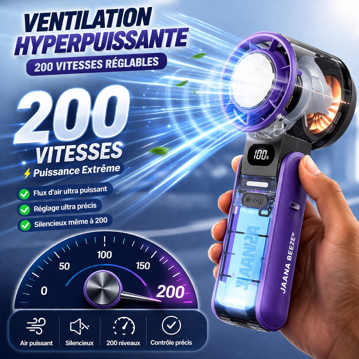 💥 MINI CLIM PRO™ – Le Climatiseur Portable 200 Vitesses avec Refroidissement Glacé et lampe torche intègre ❄️ ❄️💨