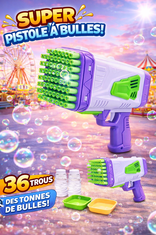 🫧 Pistolet à bulles automatique pour enfants – Fun illimité tout l’été ☀️🎉