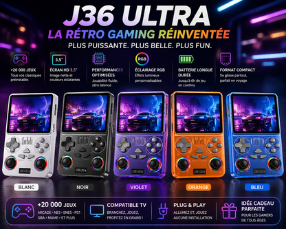 🎮 Console de jeux J36 ULTRA – 16 000 Jeux Rétro & Modernes + WiFi, YouTube & Multijoueur en ligne 🎮