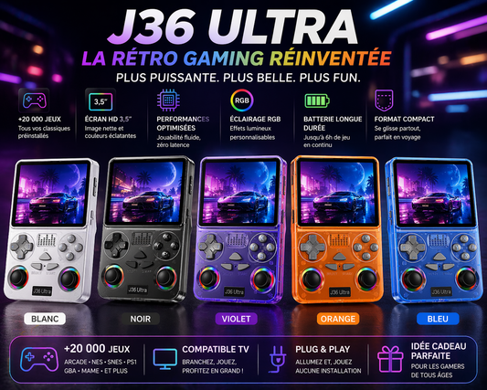 🎮 Console de jeux J36 ULTRA – 16 000 Jeux Rétro & Modernes + WiFi, YouTube & Multijoueur en ligne 🎮