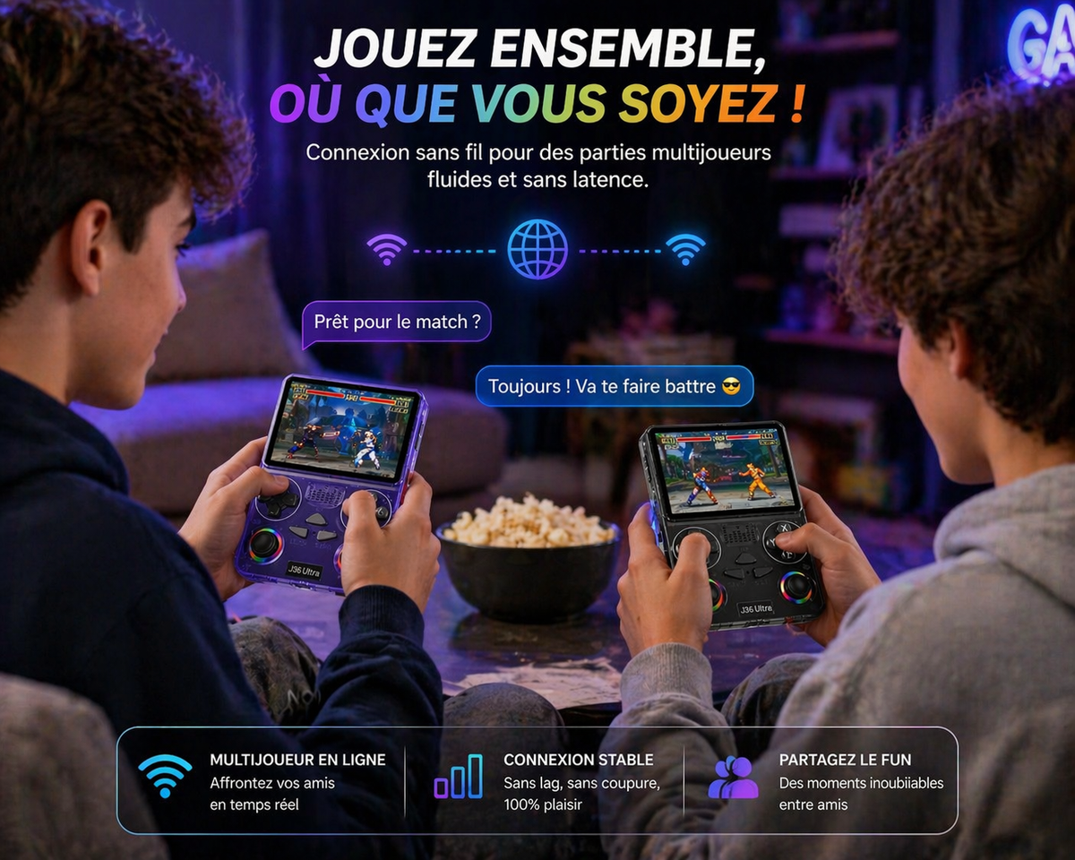🎮 Console de jeux J36 ULTRA – 16 000 Jeux Rétro & Modernes + WiFi, YouTube & Multijoueur en ligne 🎮